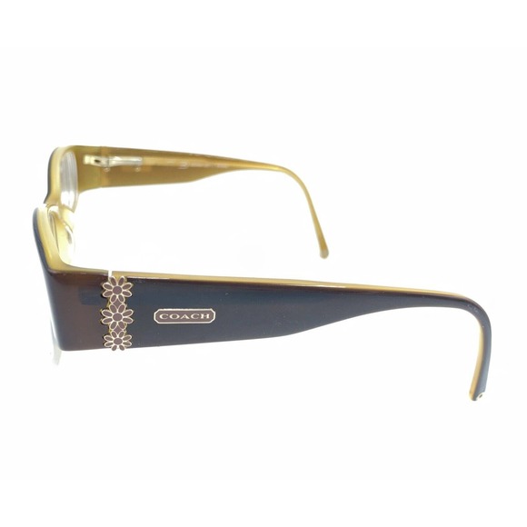Coach Ileana 2017 Brown Tortoise Rectangular Eyeglasses Frames 47-16 135 Daisies - Picture 7 of 12